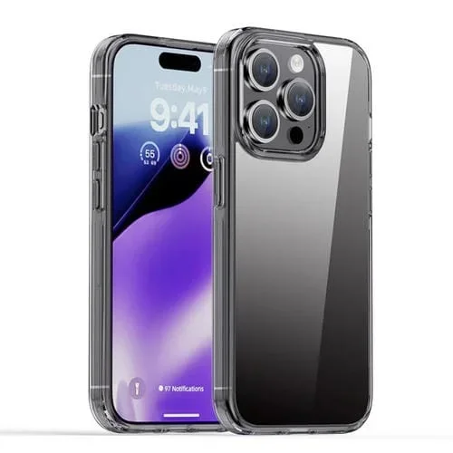 Funda para teléfono Ipaky Hanguang Series iPhone 15 Pro TPU + PC (Negro Transparente)