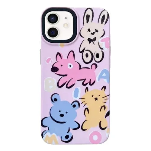 Funda para Teléfono iPhone 11 2 En 1 PC + TPU a Prueba de Golpes (Animal Home Pink)