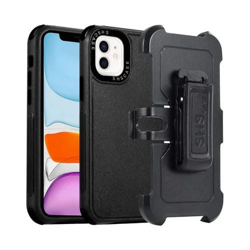 Funda para Teléfono iPhone 11 3 en 1 PC con Funda Deslizante TPU (Negro)