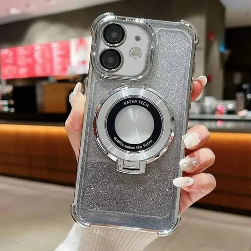 Funda para Teléfono iPhone 11 Magsafe con Brillo Degradado y Soporte Invisible (Plateado)
