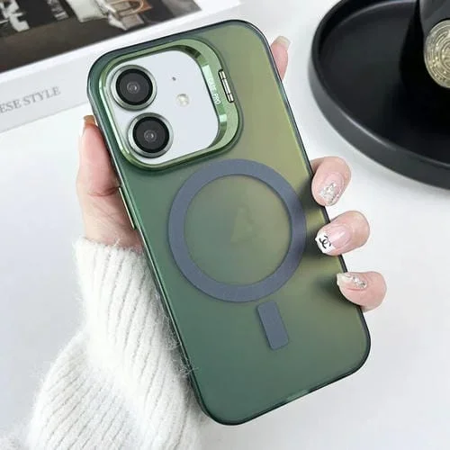 Funda para Teléfono iPhone 11 Magsafe Lens Holder PC Hybrid TPU (Verde)