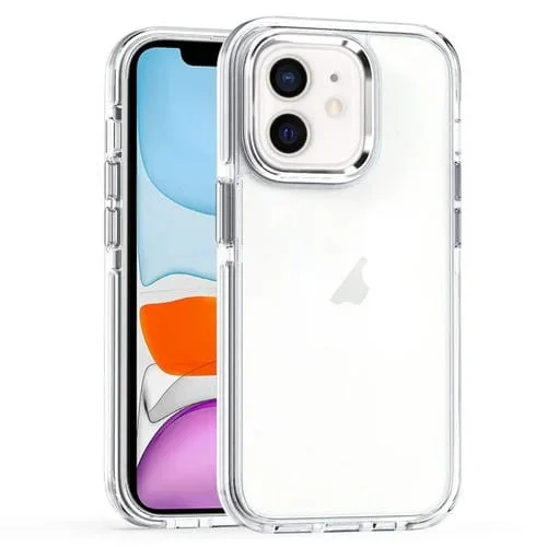 Funda para Teléfono iPhone 11 PC TPU Transparente Dos Colores (Blanco)