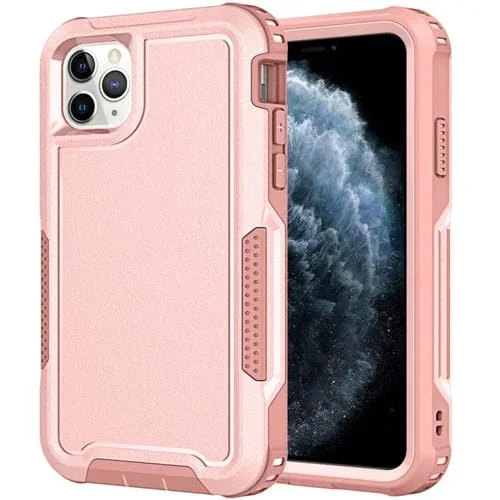 Funda para teléfono iPhone 11 Pro 3 en 1 PC + TPU a prueba de golpes (Rosa)