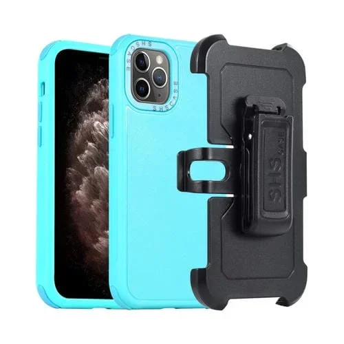 Funda para Teléfono iPhone 11 Pro Max 3 En 1 PC con Funda Deslizante de TPU (Azul + Azul Cielo)