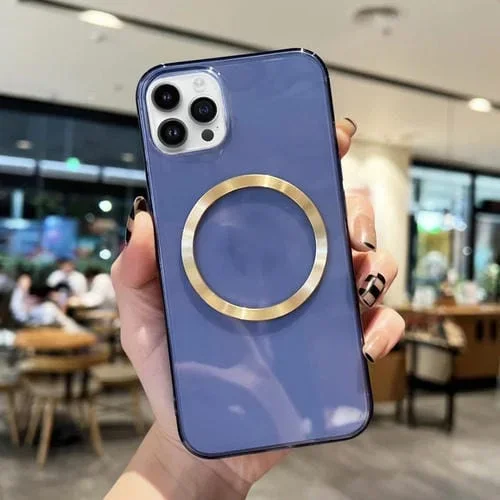 Funda para Teléfono iPhone 11 Pro Max Cd Texture Magsafe TPU (Azul Oscuro Transparente)