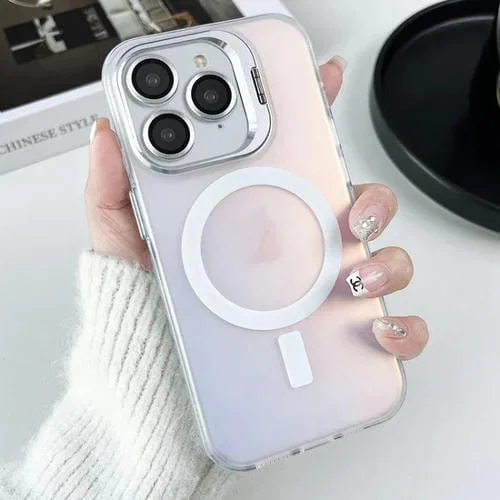 Funda para teléfono iPhone 11 Pro Max Magsafe Lens Holder PC Hybrid TPU (Blanco)
