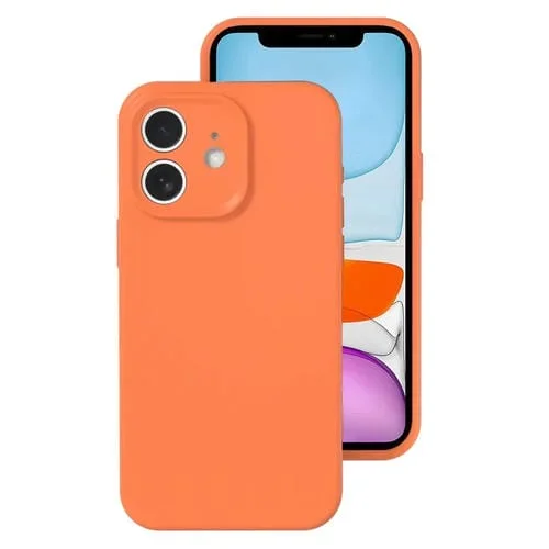 Funda para teléfono iPhone 11 Silicona Líquida Cobertura Total (Naranja Azucarado)