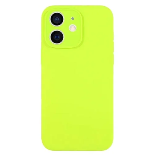 Funda para teléfono iPhone 11 silicona líquida poro fino color puro (Verde Brillante)