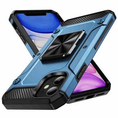 Funda para Teléfono iPhone 11 Soporte de Metal a Prueba de Golpes (Azul Marino)