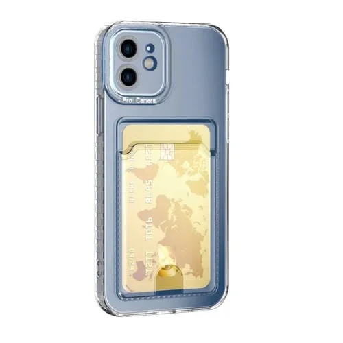 Funda para teléfono iPhone 12 Mini Card Bag Transparente a prueba de golpes