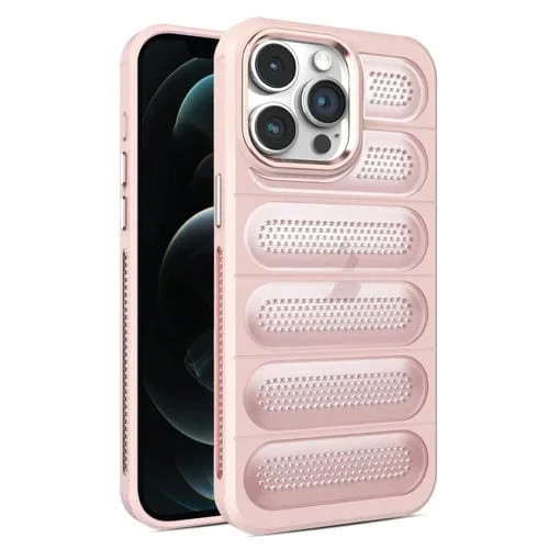 Funda para Teléfono iPhone 12 Pro Cooling Armor Transpirable de Malla Translúcida (Rosa)