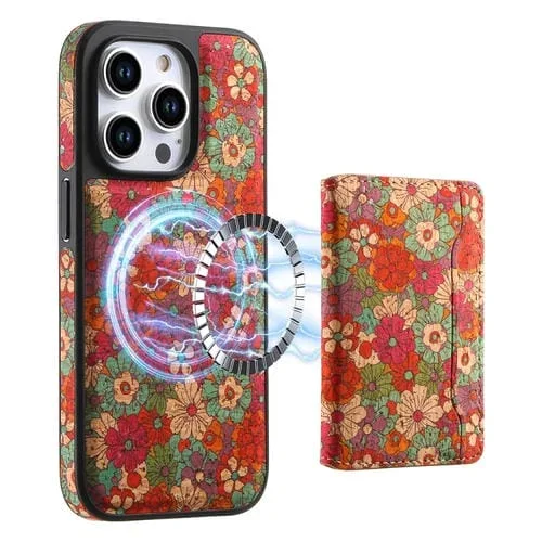 Funda para Teléfono iPhone 12 Pro Magsafe con Ranura para Tarjeta Desmontable (Rojo)
