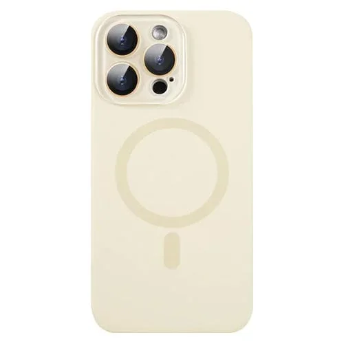 Funda para Teléfono iPhone 12 Pro Max Magsafe Cobertura Total Silicona Líquida con Película para Lentes (Blanco)