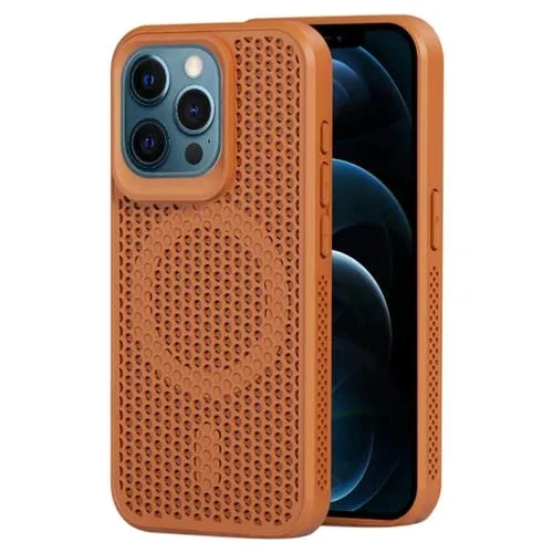 Funda para Teléfono iPhone 12 Pro Max Magsafe con Disipación de Calor Magnética (Marrón)