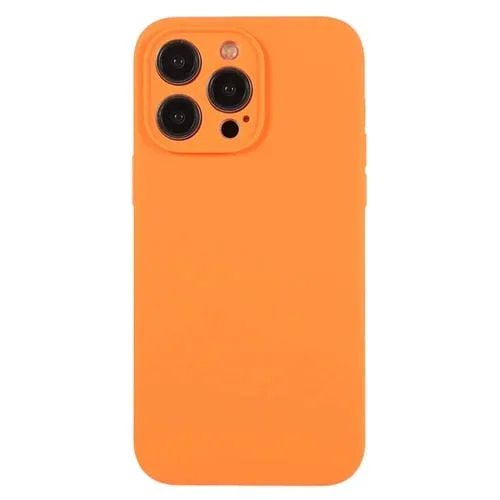Funda para Teléfono iPhone 12 Pro Max Silicona Líquida Poro Fino (Naranja)