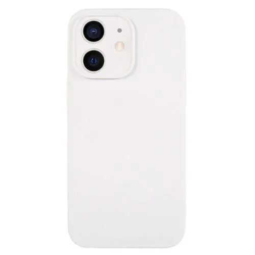 Funda para Teléfono iPhone 12 Silicona Líquida Poro Fino (Blanco)