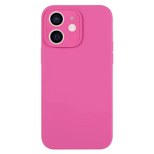 Funda para Teléfono iPhone 12 Silicona Líquida Poro Fino Color Puro (Pitaya)