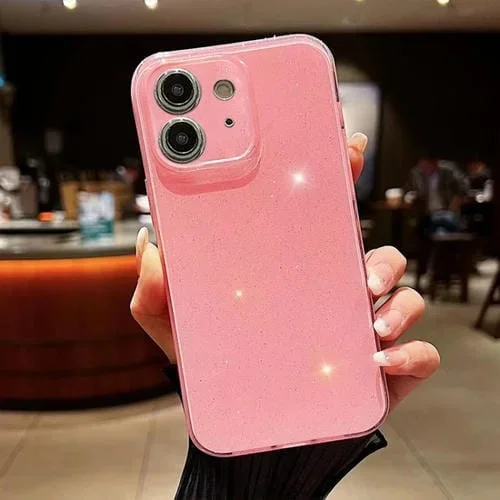 Funda para Teléfono iPhone 12 TPU Jelly Glitter Color Sólido (Rosa)