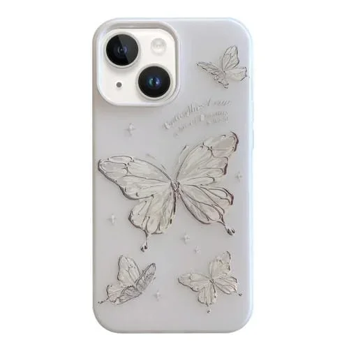 Funda para Teléfono iPhone 13 Jelly 2 En 1 TPU Hybrid PC Mariposa Grande