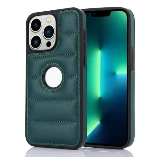 Funda para Teléfono iPhone 13 Pro de PU con Recorte Hueco y Tecla de Piano (Verde)