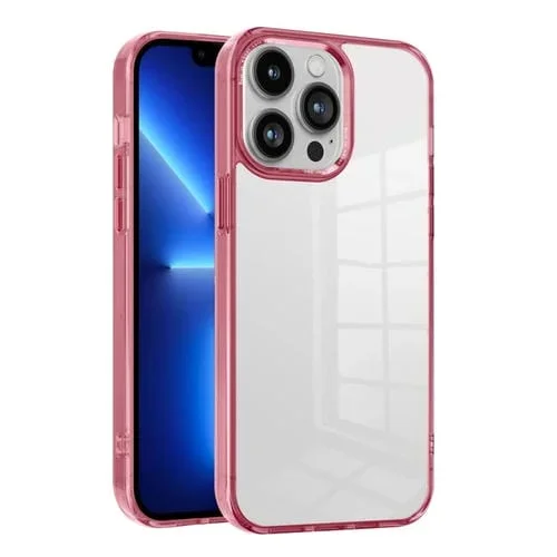 Funda para teléfono iPhone 13 Pro Ice Color Clear PC Hybrid TPU (Rosa)