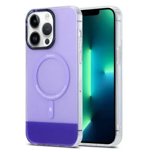Funda para Teléfono iPhone 13 Pro Max PC + TPU Imd Magsafe Magnética (Púrpura)