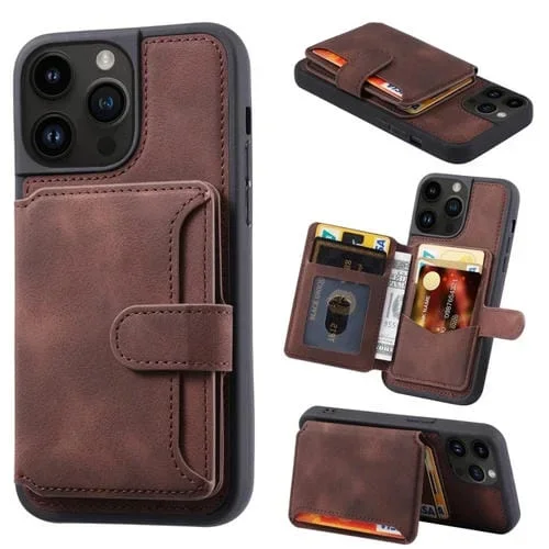 Funda para teléfono iPhone 13 Pro Max Skin Feel Dream Cepillo Antirrobo a Prueba de Golpes Tarjeta (Café)