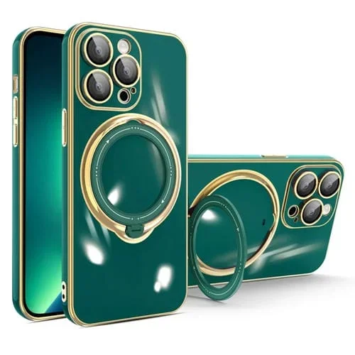 Funda para Teléfono iPhone 13 Pro Multifunción Galvanoplastia Magsafe (Verde Oscuro)