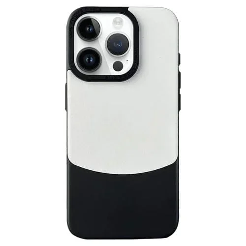 Funda para Teléfono iPhone 13 Pro Napa Texture PC y Cuero (Panda Black)