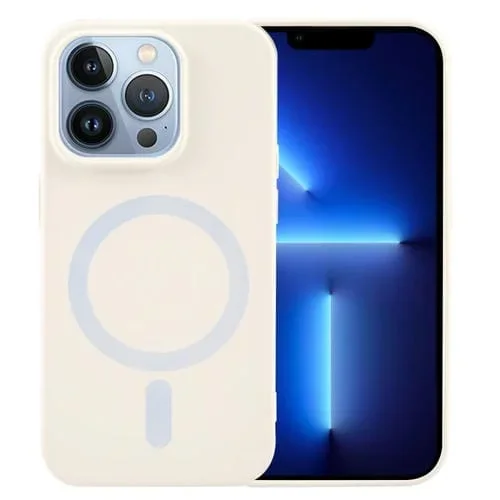 Funda para Teléfono iPhone 13 Pro Silicona Líquida Magsafe (Blanco)