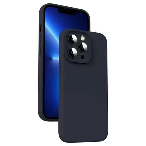 Funda para Teléfono iPhone 13 Pro Silicona Líquida Microfibra a Prueba de Golpes (Negro)