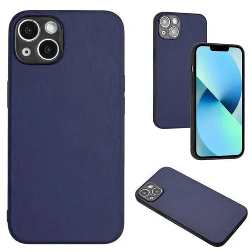 Funda para Teléfono iPhone 13 R20 con Patrón de Cuero (Azul)