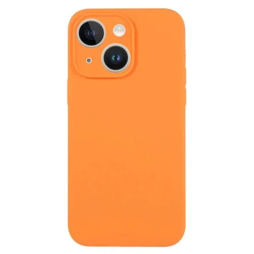Funda para Teléfono iPhone 13 Silicona Líquida Poro Fino (Naranja)