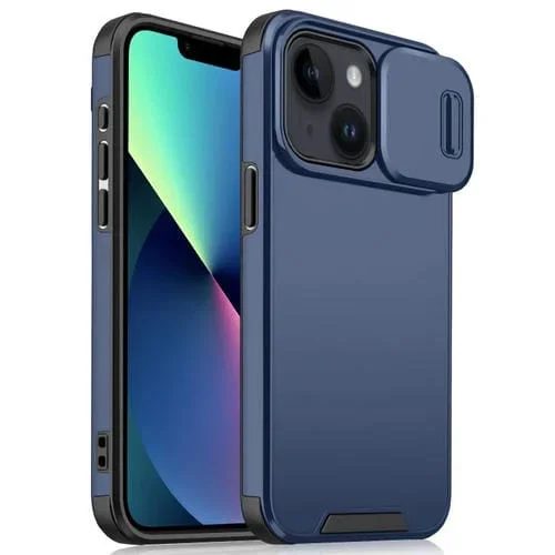 Funda para Teléfono iPhone 14/13 Sliding Camshield TPU + PC (Azul)