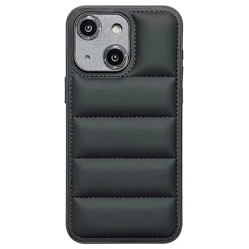 Funda para Teléfono iPhone 14 Airbag de Edredón con Orificio Fino (Negro)
