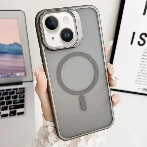 Funda para Teléfono iPhone 14 J3 Magsafe Frame Bracket a Prueba de Golpes (Gris)