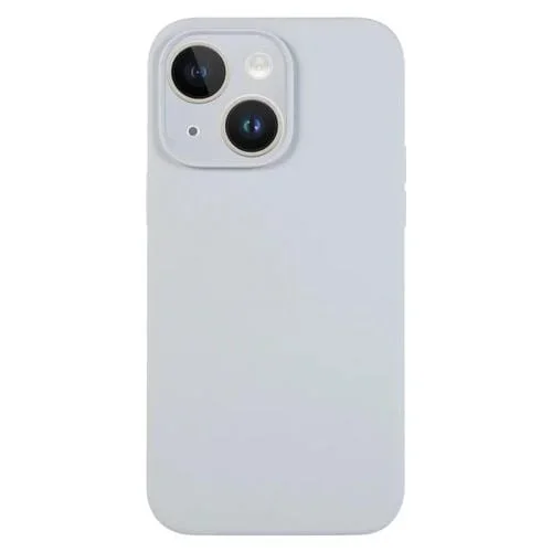 Funda para teléfono iPhone 14 Plus silicona líquida poro fino (Gris Azul)