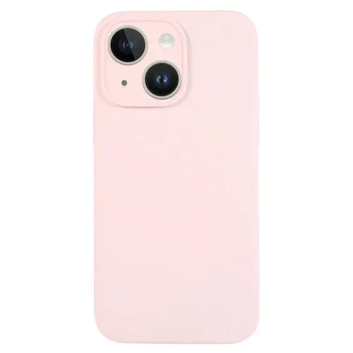 Funda para Teléfono iPhone 14 Plus Silicona Líquida Poro Fino (Gris Rosa)