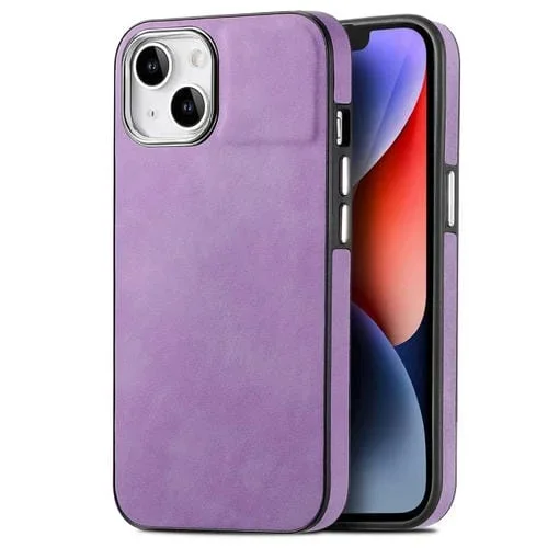 Funda para Teléfono iPhone 14 Plus Skin-Feel Galvanoplastia TPU a Prueba de Golpes (Púrpura)
