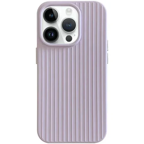Funda para Teléfono iPhone 14 Pro Macaroon Tile Stripe TPU Hybrid (Púrpura)