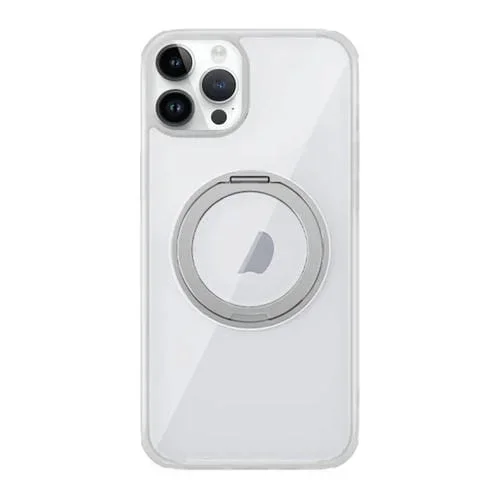 Funda para Teléfono iPhone 14 Pro Max Magsafe Holder PC Hybrid TPU (Blanco Transparente)