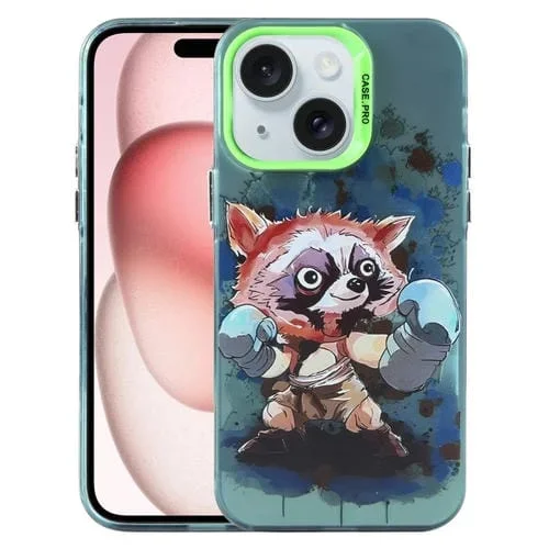 Funda para Teléfono iPhone 15 con Patrón Animal Mapache para PC