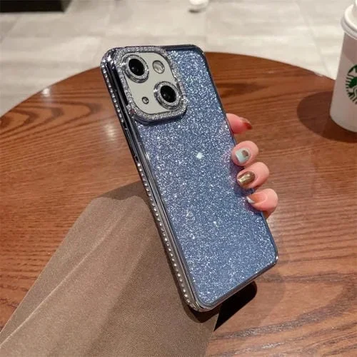 Funda para Teléfono iPhone 15 Diamond Glitter TPU (Azul)