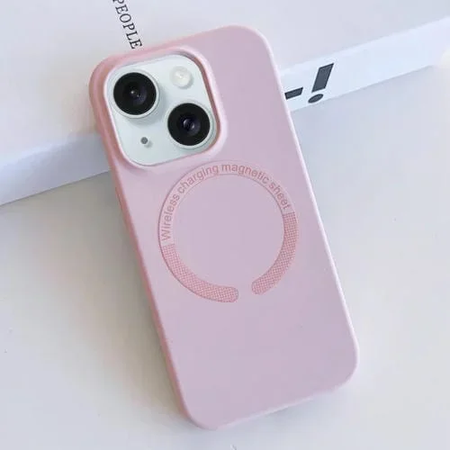 Funda para Teléfono iPhone 15 Magsafe Silicona Líquida Magnética (Rosa)