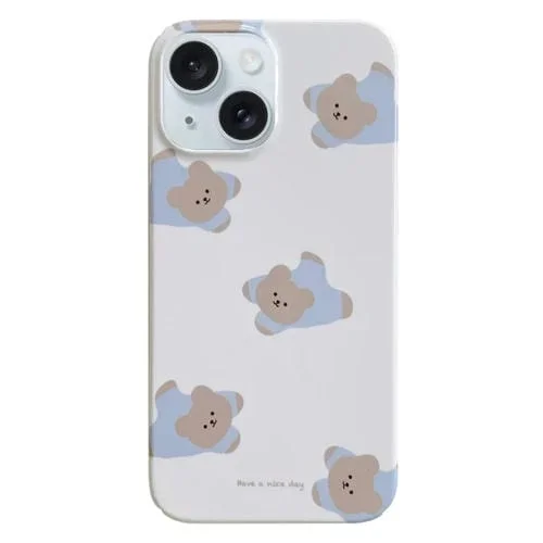 Funda para Teléfono iPhone 15 Plus PC con Patrón Pintado Papa Bear