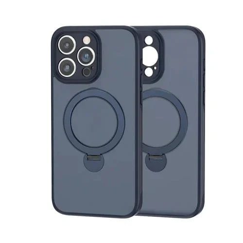 Funda para Teléfono iPhone 15 Pro 360 Magsafe Ring Holder TPU Hybrid (Azul)