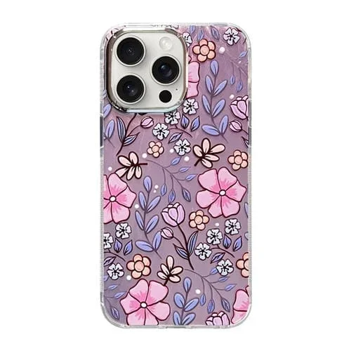 Funda para Teléfono iPhone 15 Pro Cooling Flash Feather TPU + PC (Campo Floral)