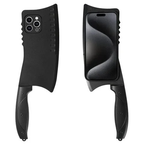 Funda para Teléfono iPhone 15 Pro Cuchillo de Cocina Simulado TPU + PC (Negro)