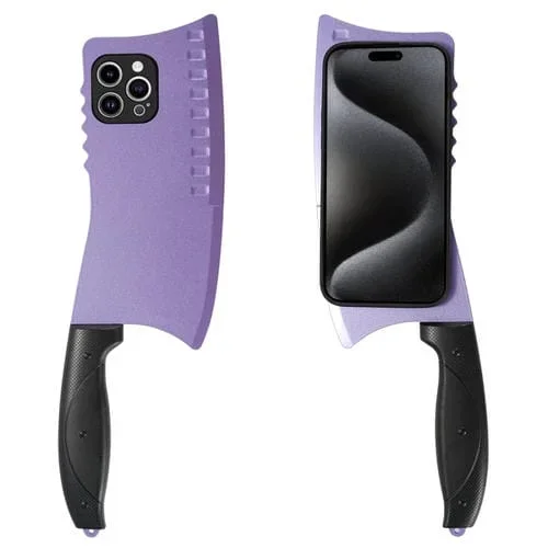 Funda para teléfono iPhone 15 Pro cuchillo de cocina simulado TPU + PC (Púrpura)