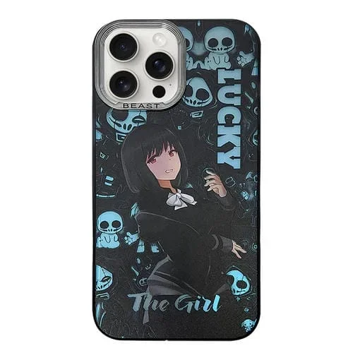 Funda para Teléfono iPhone 15 Pro Max Aurora Series con Patrón Pintado (Niña)